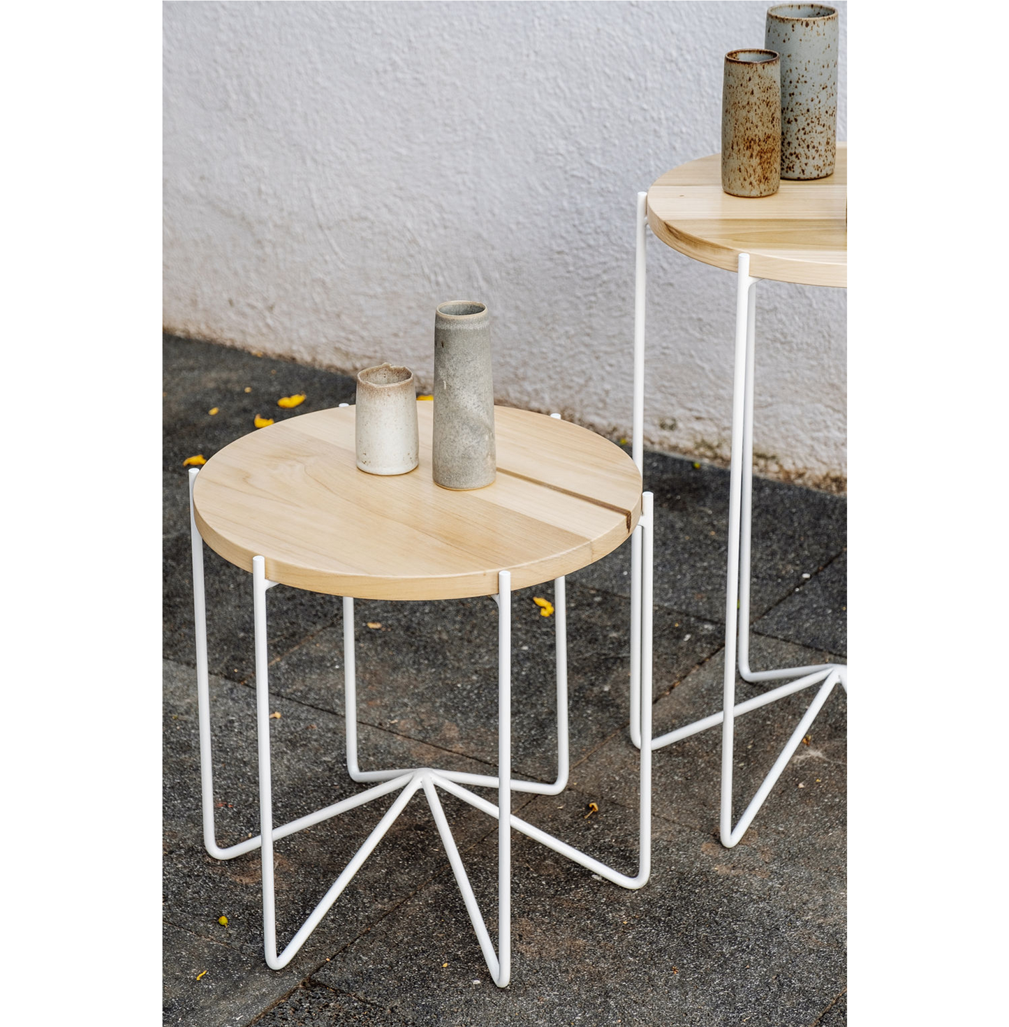Mesa Ema baja con madera - primamateriamx